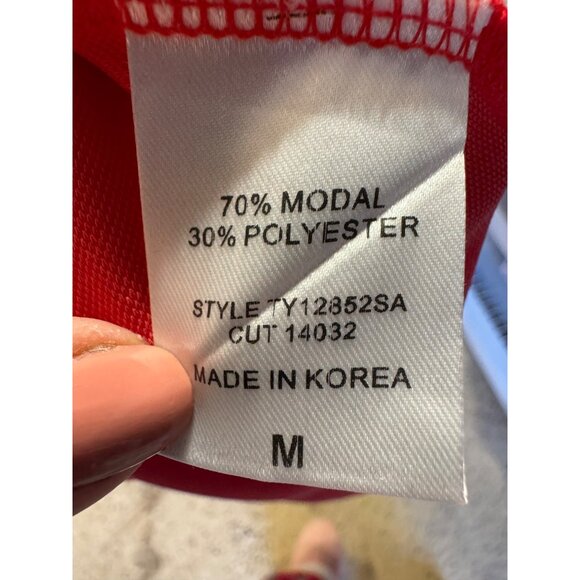 Ces Femme Womens Red Tangerine Soft Classic T-Shirt M Modal & Polyester Preppy - Picture 6 of 8